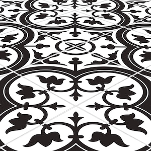 Tile Stickers Black Fatima Quart Tile Decal Vinyl Stickers Floor Flooring Bathroom Kitchen Decor Stair Self Adhesive Peel and Stick T182