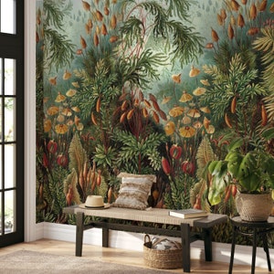 Tropical Antique Wallpaper Mural M058 Self Adhesive Large Scale Wallpaper Floral Traditional Pre-pasted or Peel and Stick Wallpaper