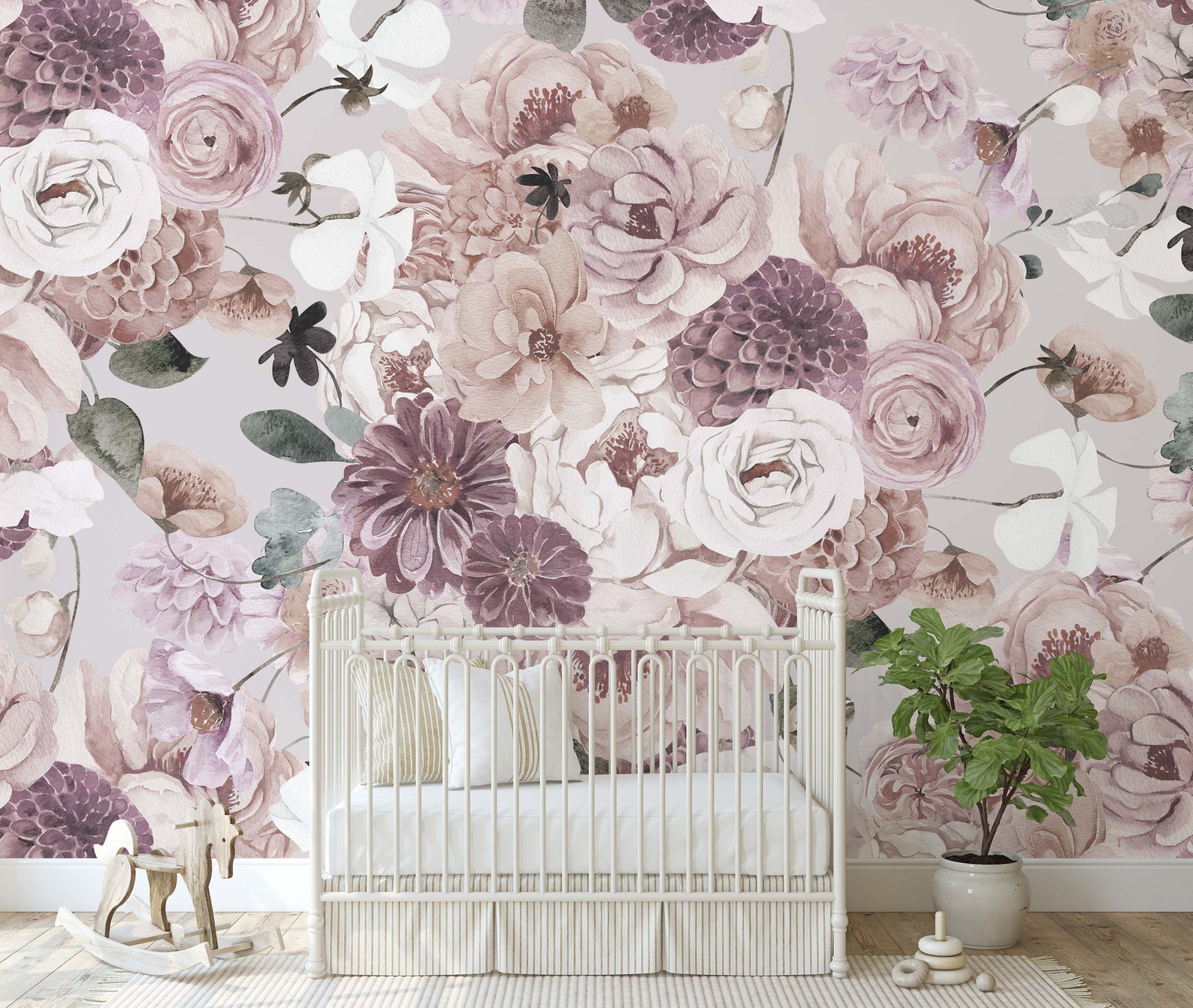 Dreaming Mauve Mural Peel and Stick Removable Wallpaper | Etsy