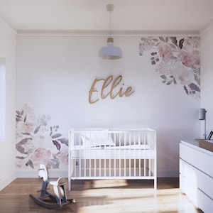 Nursery Wall Decal Wall Sticker Hanging Tree Branch With Personalized Name  for Girls Room-cherry Blossom Branch With Butterfly-dk402 