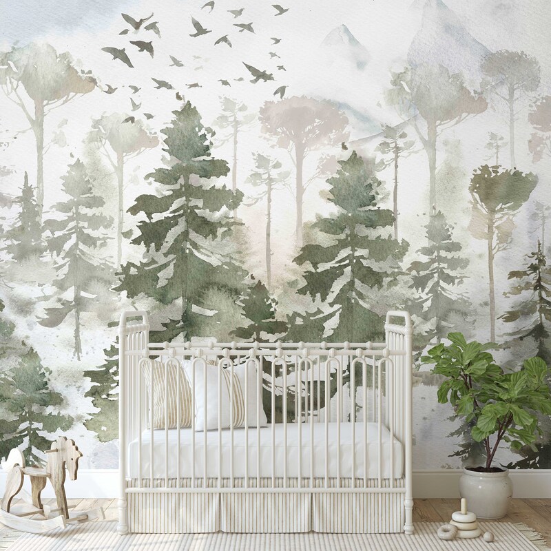 Woodland Wallpaper Peel and Stick - Etsy