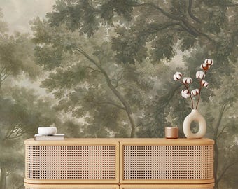 The Vintage Foliage Mural, Removable Peel and Stick Wallpaper, Traditional Pre-pasted Wallpaper
