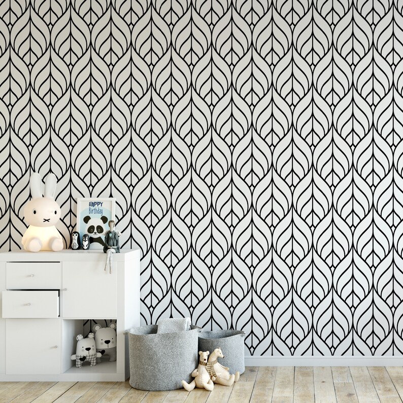 Minimalistic Self Adhesive Wallpaper Abstract Art Deco | Etsy