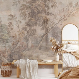 Aged Fresco Mural M049 - Distressed Antique Wallpaper Mural Peel and Stick Removable Repositionable or Traditional Pre-pasted