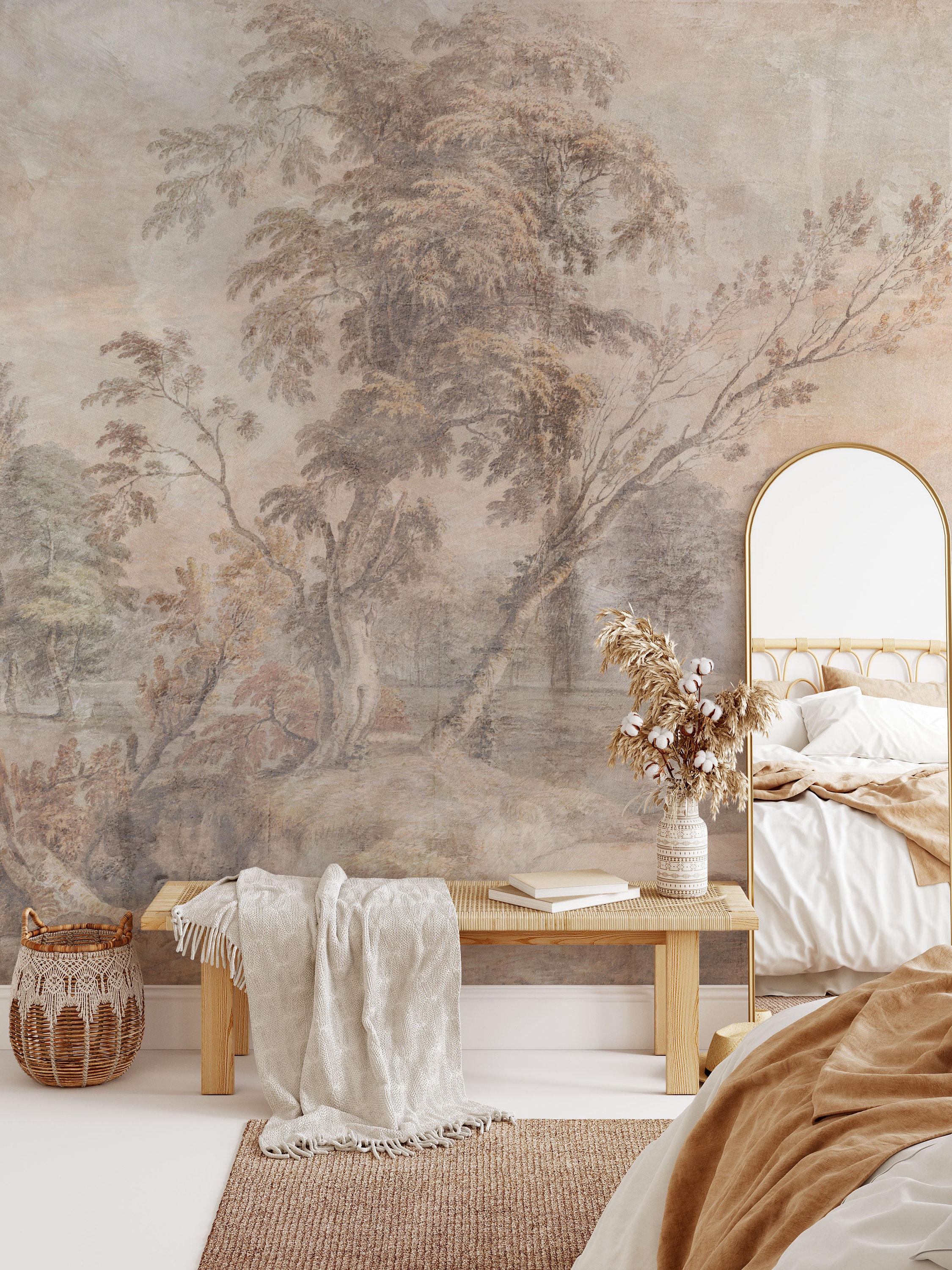 Aged Fresco Mural M049 Distressed Antique Wallpaper Mural Peel and Stick Removable Repositionable or Traditional Pre pasted Etsy