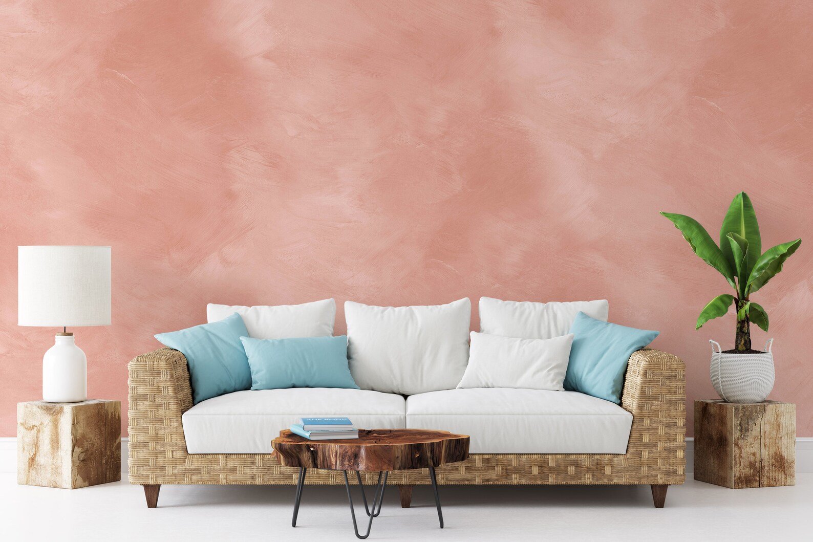 Angelina Minimalist Warm Peach Wallpaper Mural M015 Removable | Etsy