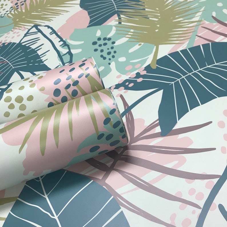 Modern Tropical Summer Removable Wallpaper Children | Etsy
