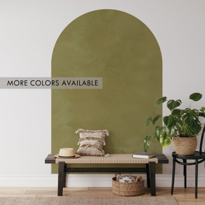 Olive Green Arch Wall Decal, Minimalist Color Block Arch Decal for Bed or Crib Decor, Removable Peel and Stick for Smooth Wall