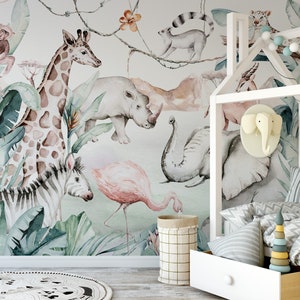 Tropical Jungle Wallpaper Mural KM056 Removable and Repositionable Peel and Stick or Traditional Pre-pasted Wallpaper image 8