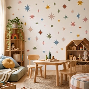 Starlight Sprinkle Star Decals, Boho Nursery Wall Decor (Peel and Stick) D234