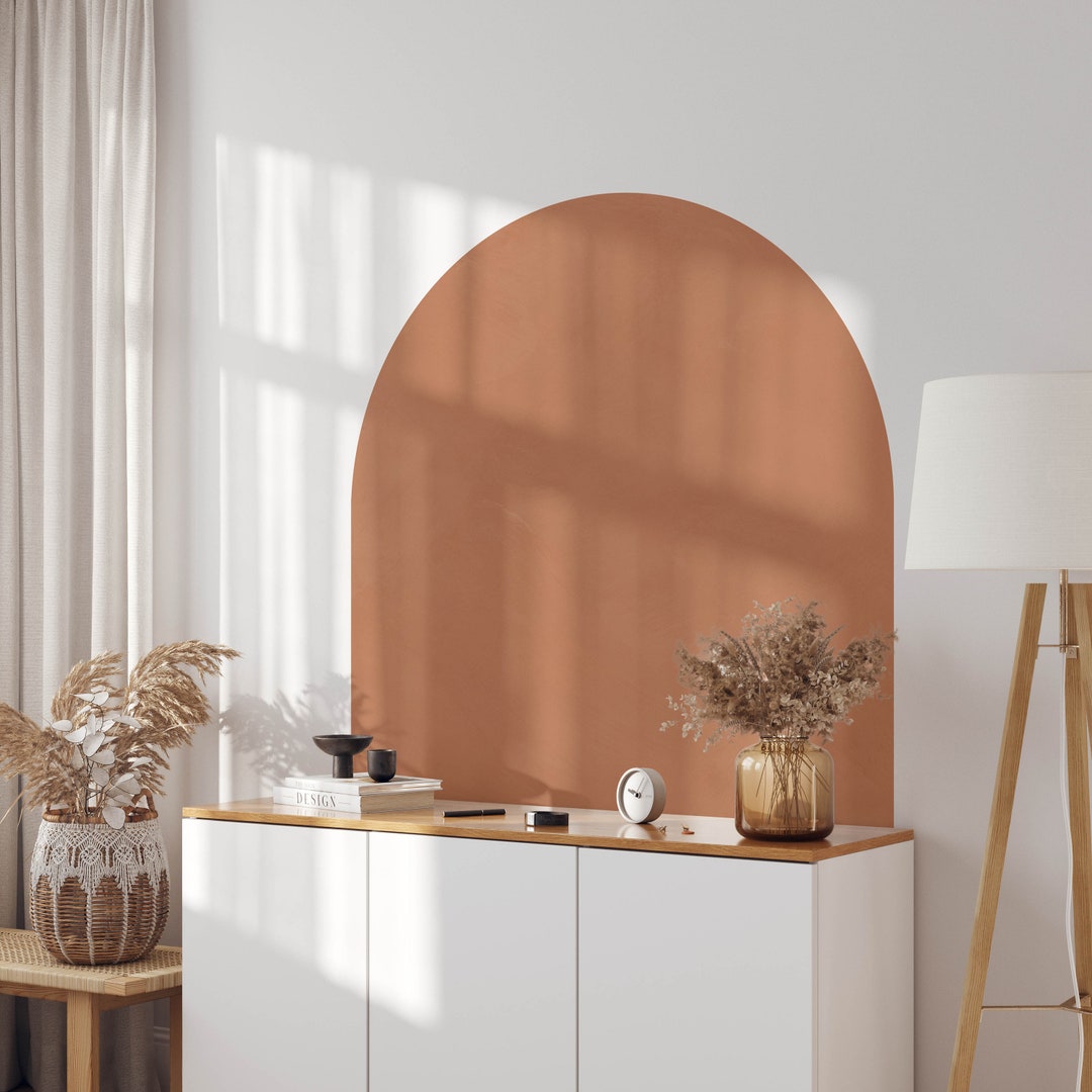 Aged Peach Arch Wall Decal Minimalist Color Block Arch Decal Etsy