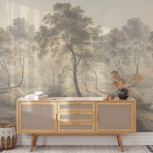 Early Morning Mural M055 - Antique Wallpaper Mural Peel and Stick Removable Repositionable or Traditional Pre-pasted