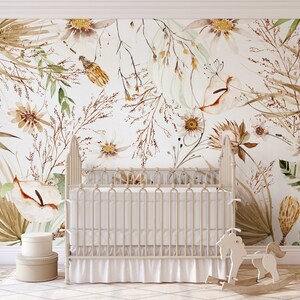 Boho Spring Mural KM153 Self Adhesive Large Scale Wallpaper Floral Traditional Pre-pasted or Peel and Stick Wallpaper image 9