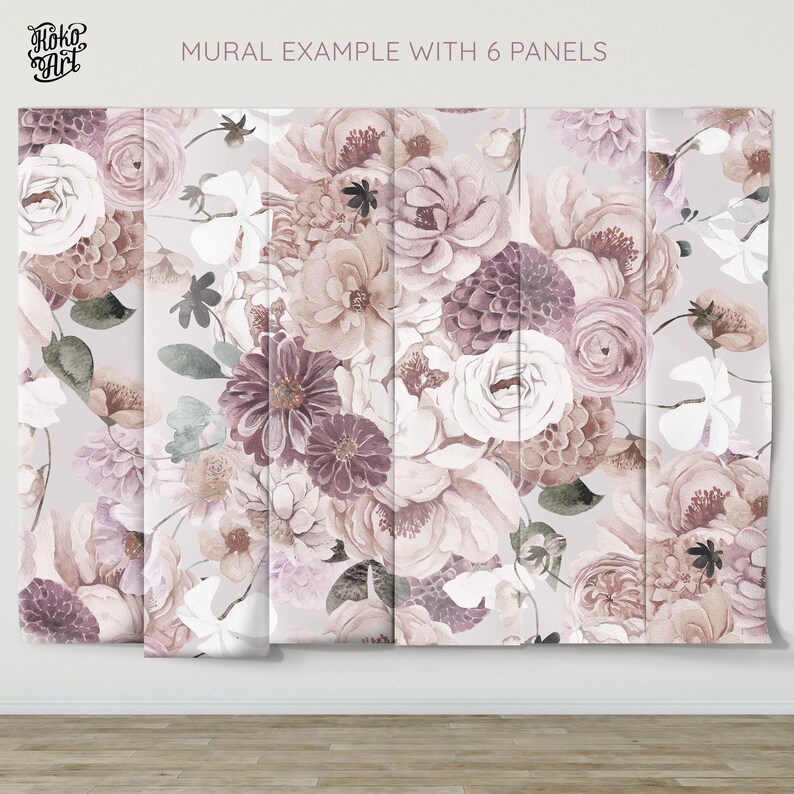 Dreaming Mauve Mural Peel and Stick Removable Wallpaper - Etsy