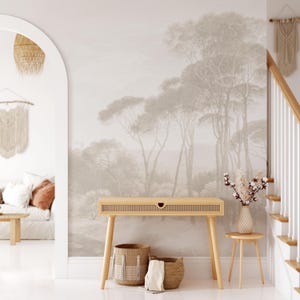 Neutral Italian Landscape Wallpaper Mural - Peel and Stick or Pre-Pasted