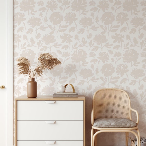 Minimalist Boho Pony A171 Peony Wallpaper Peel and Stick Removable Repositionable or Traditional Pre-pasted Wallpaper