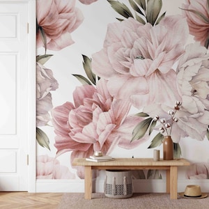 Mauve Peony Wallpaper Mural: Elegant Floral Wall Decor