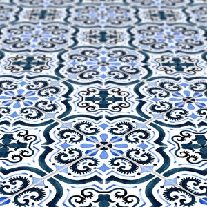 Blue Moroccan Tile Decal Stickers: Peel and Stick Vinyl Pack