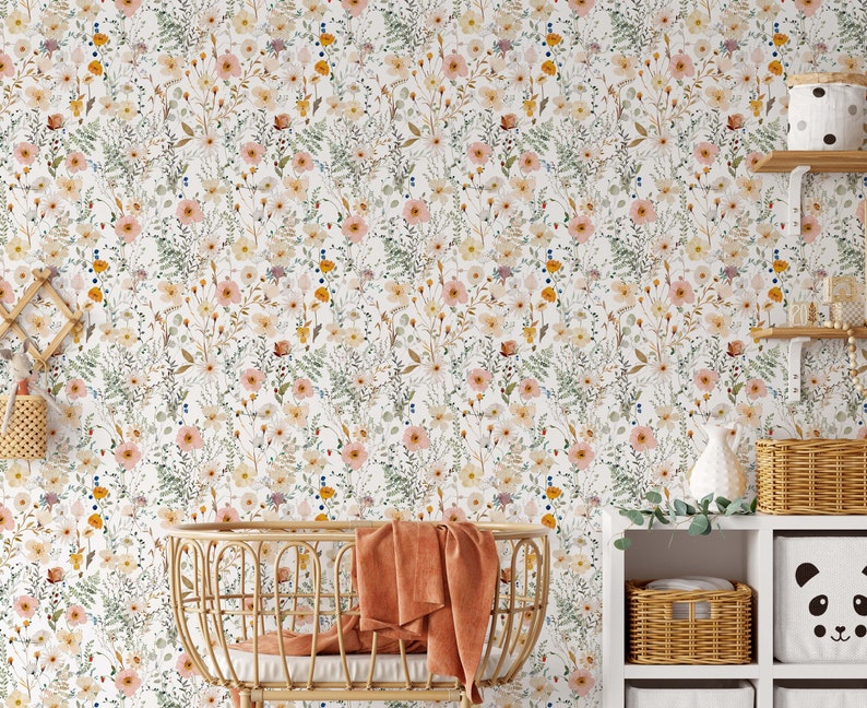 Avery Wallpaper A304 Wallpaper Removable Peel and Stick Repositionable or Traditional Pre-pasted Pressed Floral Watercolor Wallpaper image 8