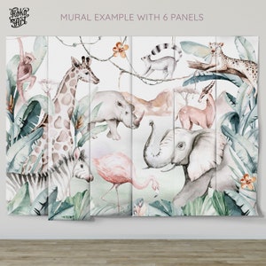 Tropical Jungle Wallpaper Mural KM056 Removable and Repositionable Peel and Stick or Traditional Pre-pasted Wallpaper image 2