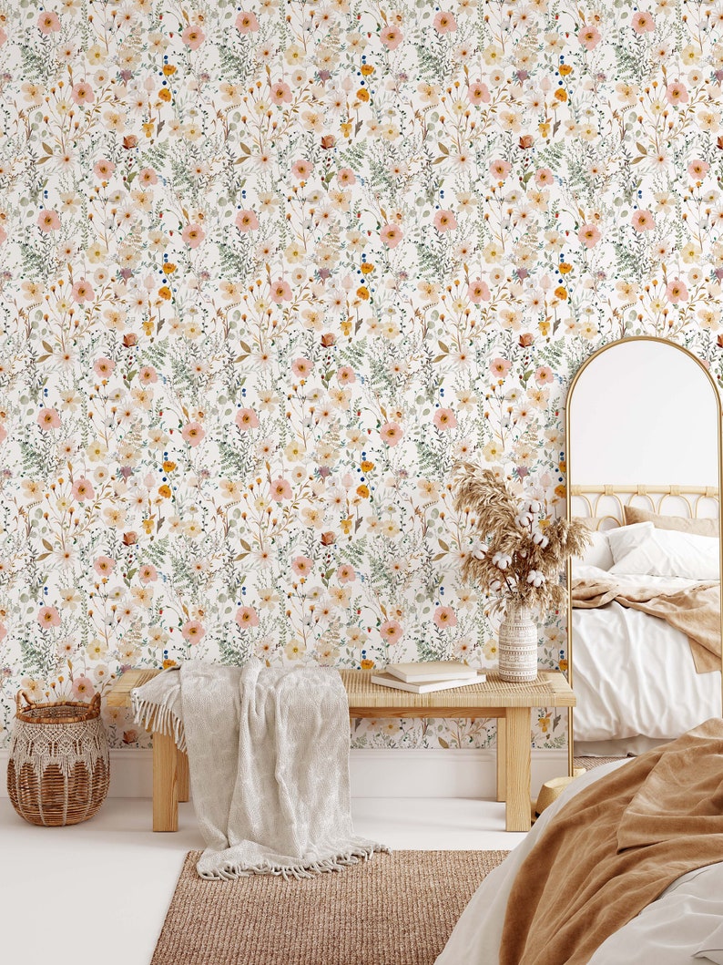 Avery Wallpaper A304 Wallpaper Removable Peel and Stick Repositionable or Traditional Pre-pasted Pressed Floral Watercolor Wallpaper image 7