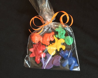 Dinosaur Crayons Favors 10-25 bags- Dinosaur birthday- Dinosaur party
