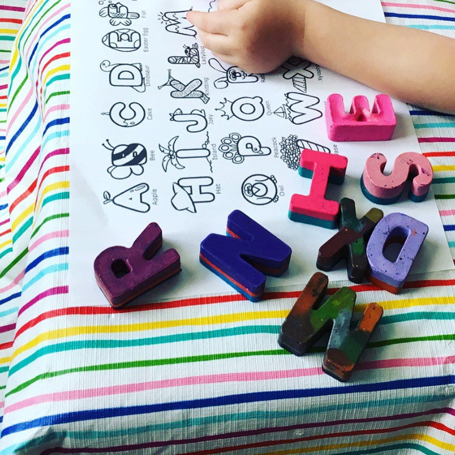 Alphabet Crayons Set Learning ABC Letters | Etsy