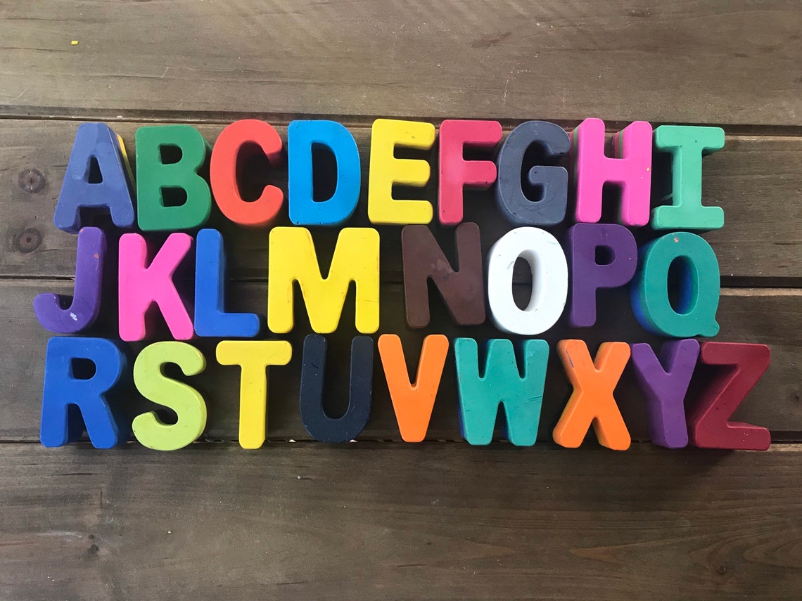 Alphabet Crayons Set Learning ABC Letters | Etsy