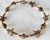 Starfish Anklets Beach Anklets Fun Gold Bronze Anklets Anklets For Women Beach Stretch Copper ANKLETS Summer Boho Anklet Ankle Bracelet