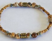 Venus jasper Ankle Bracelets for Women Beach Anklets Stretch Summer Anklets Bracelet Bronze Beige Glass Seed Beads Boho Anklet