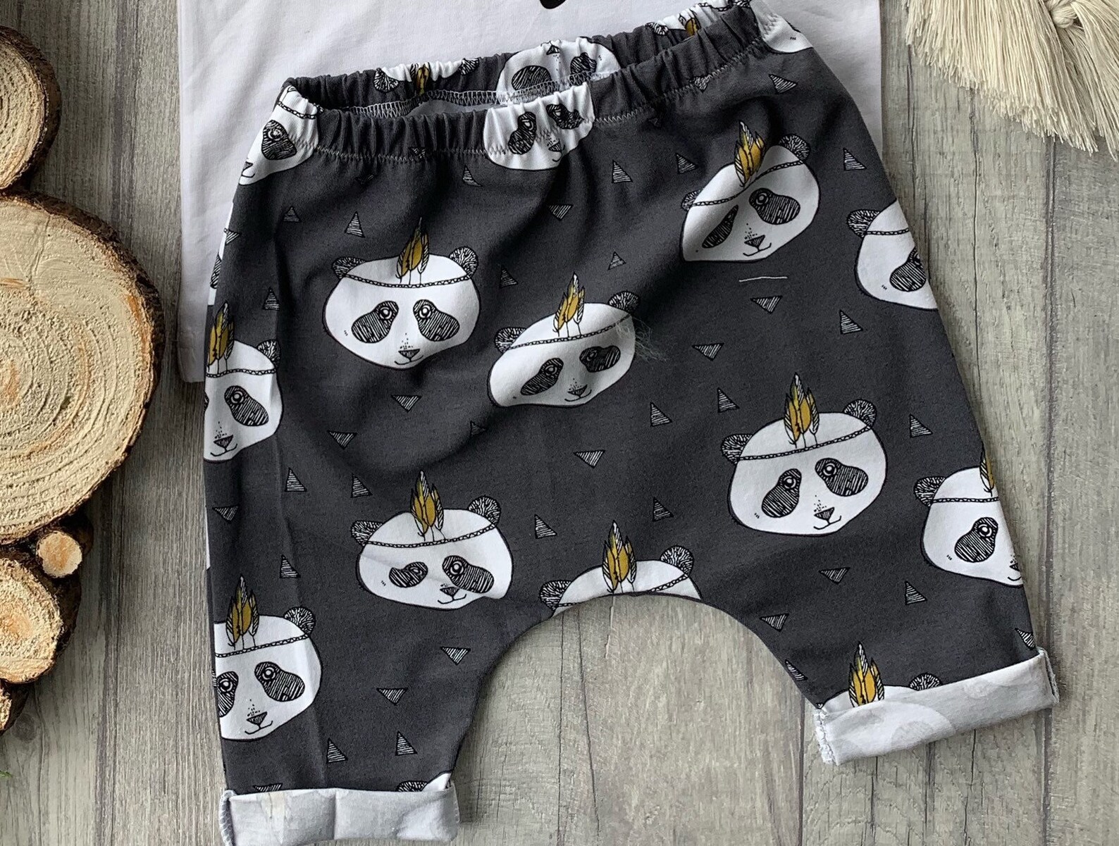 Panda baby shortsbaby harem shorts panda shorts toddler | Etsy