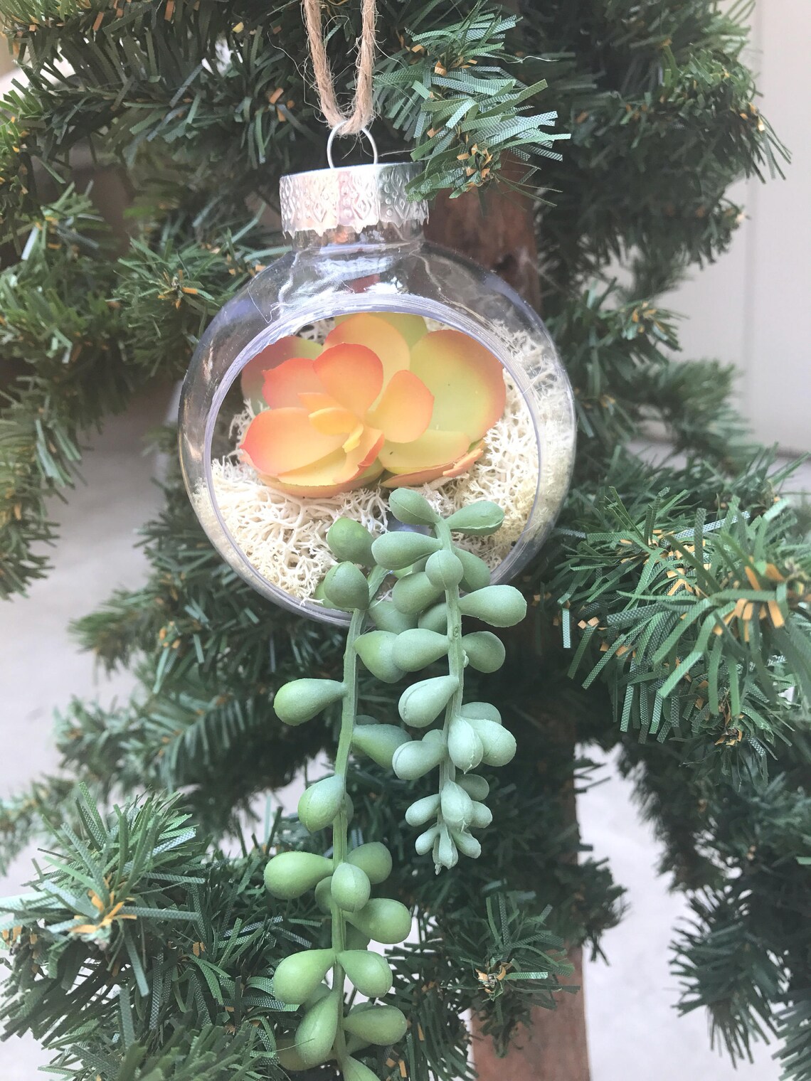 Artificial succulent terrarium globe ornament succulent Etsy