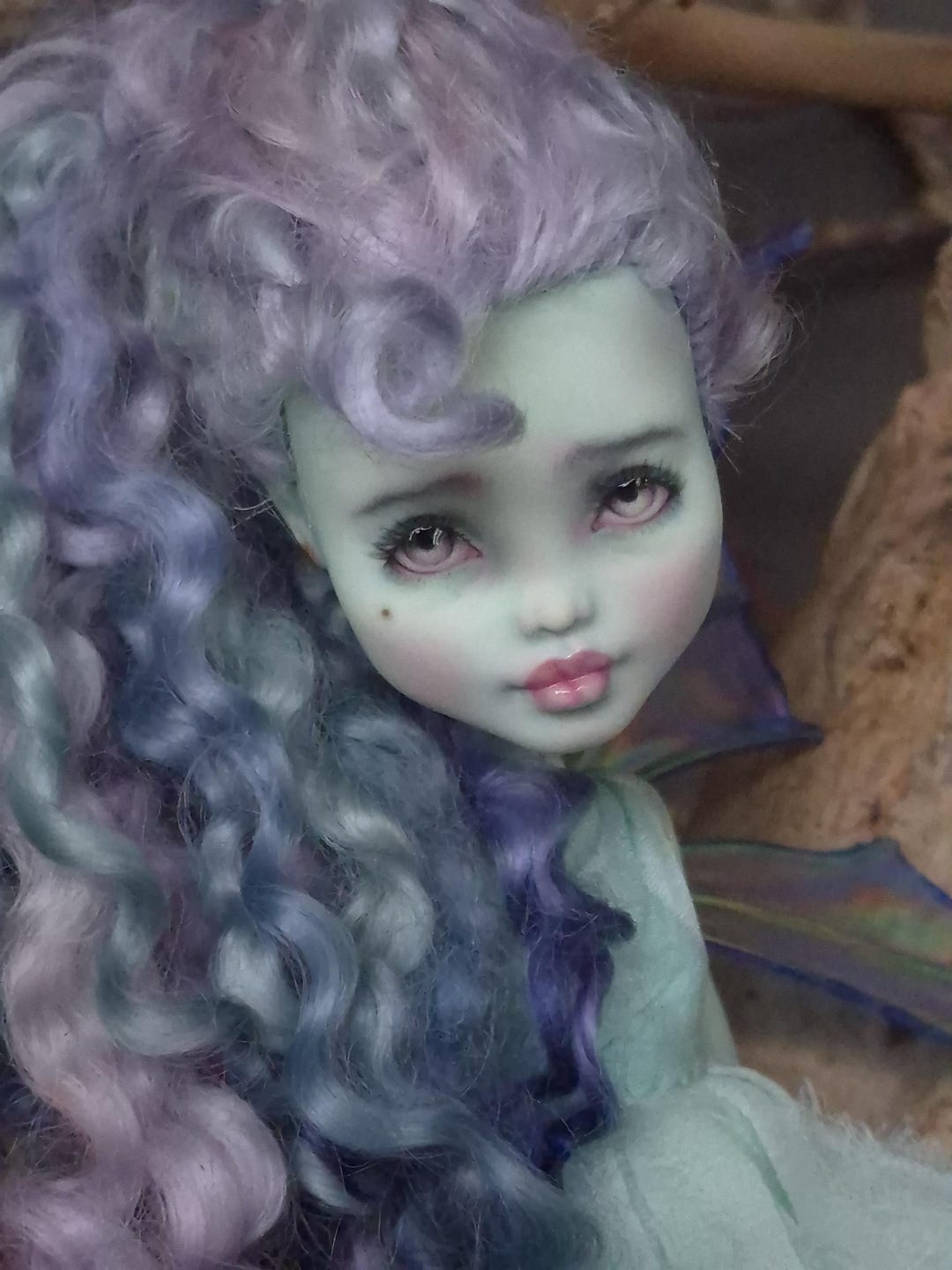 OOAK Custom Repaint Monster High Doll Frankie Stein Well Guardian Fairy ...