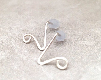 Handmade Sterling Silver Vegan Symbol Earrings