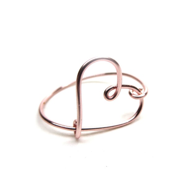 love ring | heart knuckle ring | gift for her | simple wire ring | BFF best friend gift | dainty ring | minimalist ring | anillo corazon
