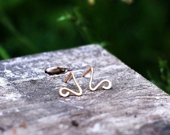 vegan earrings | simple gold studs | V earrings | Vegan Vegetarian | Vegan symbol | Vegan Jewelry | plant based | animal lover gift