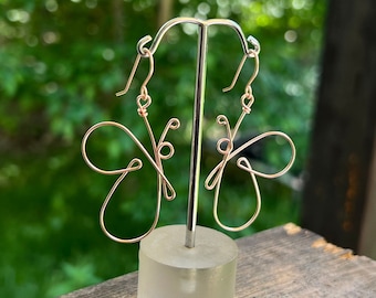 handmade wire butterfly earrings