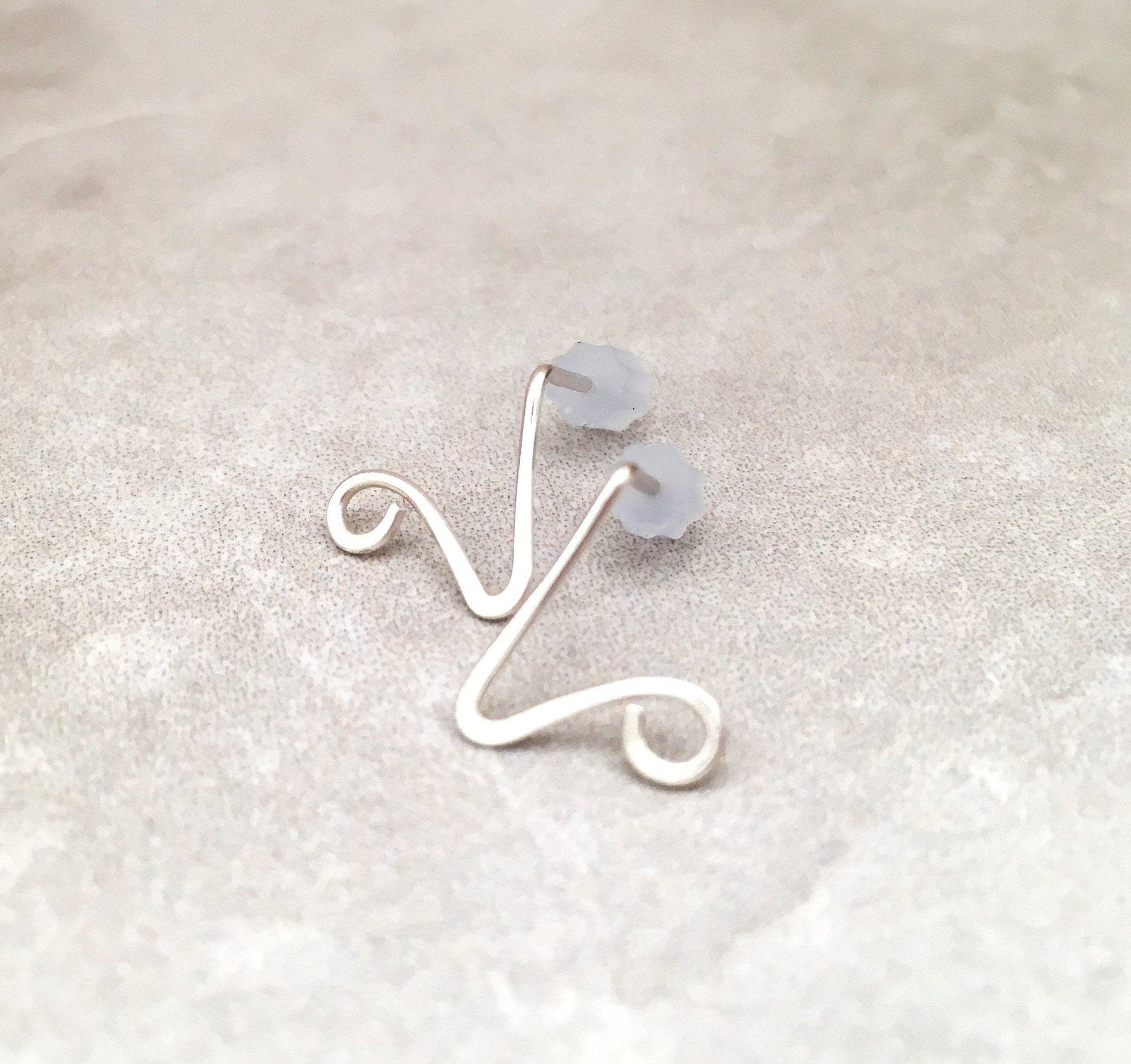 vegan earrings | silver V earrings | Vegan & Vegetarian  | Vegan Friendly earrings | Vegan Jewelry | Plant power | Plant based | Proud Vegan