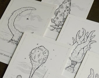 Fantasy mushroom postcard pack (6 pieces)