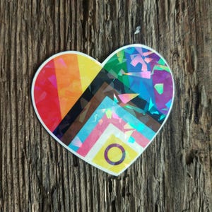 Heart sticker - Queer love - Lgbtqia+ pride - Lgbt flag