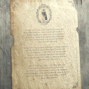 The Raven - Edgar Allan Poe - Aged Document