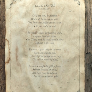 Foglie d&#39;oro - GK Chesterton - Documento di poesia antica