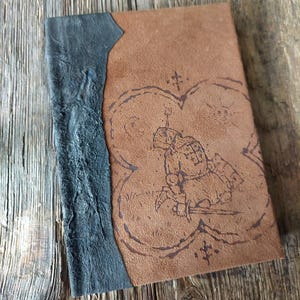 Knight diary - Leather bound notebook - Historical medieval engraving sketchbook