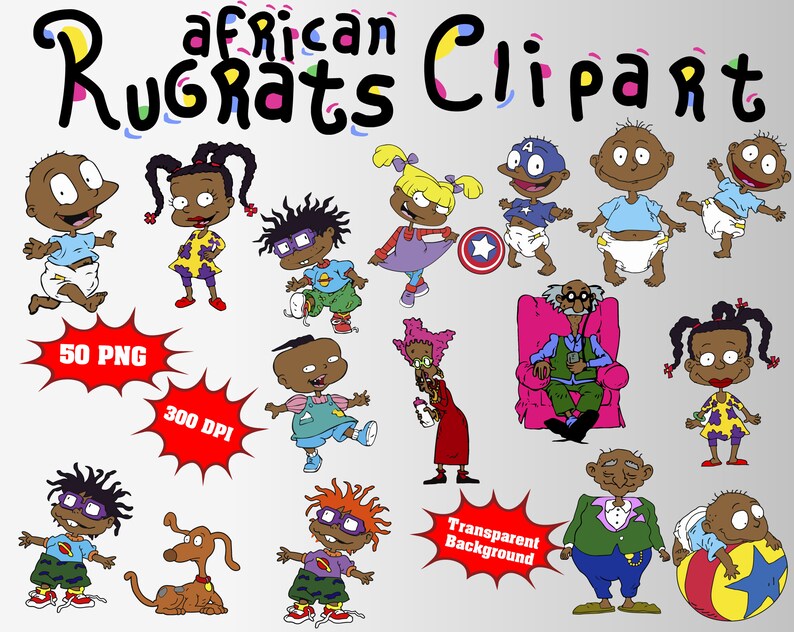 Download African Rugrats Clipart 50 PNG 300 dpi Transparent | Etsy