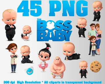 The Boss Baby Clipart | 40 PNG 300 DPI | Transparent background | Boss Baby Party Decorations | The Boss Baby, Templeton