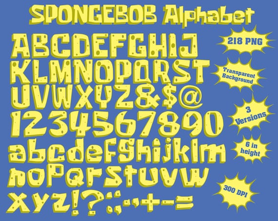 Spongebob Squarepants Full Alphabet Numbers and Symbols ...