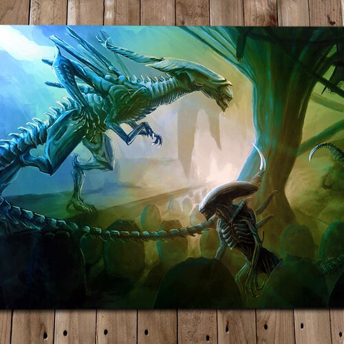 XENOMORPH Wall Art Alien Movie Painting Print Etsy