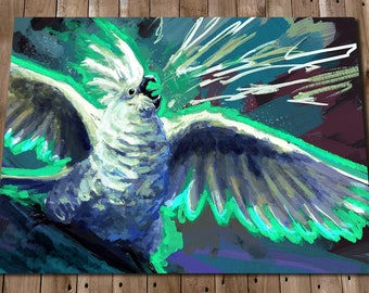 Impression de cacatoès - Birb Screm - Art de cacatoès - cri de cacatoès - Birb Meme - photo de cacatoès - oiseau qui crie - impression de peinture de perroquet
