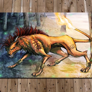 Final Fantasy 7 Print - Red XIII Art Painting - Nanaki Poster - Final Fantasy Wall Art - Final Fantasy Home Decor - Final Fantasy Gifts
