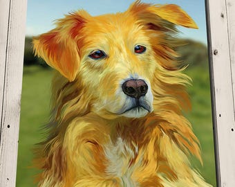 Golden Retriever Art Print - Pet Portrait Painting - Canine Art - Animal Lovers - Golden Retriever Painting Print